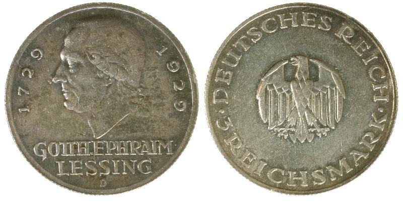 Foto Deutschland ab 1871 3 Reichsmark 1929