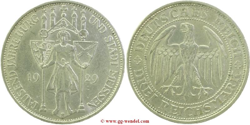 Foto Deutschland ab 1871 3 Reichsmark 1929