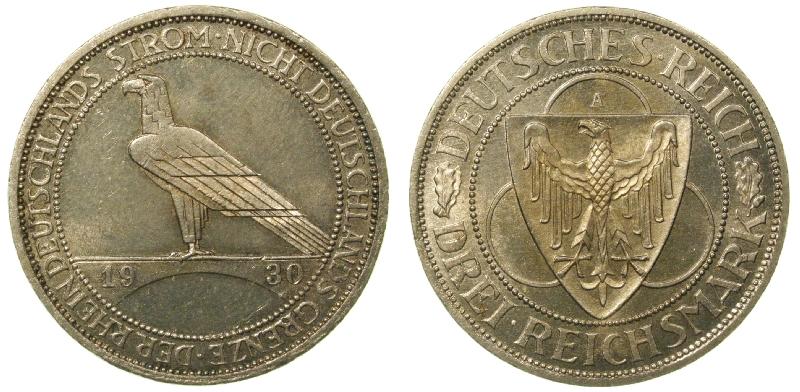 Foto Deutschland ab 1871 3 Reichsmark 1930