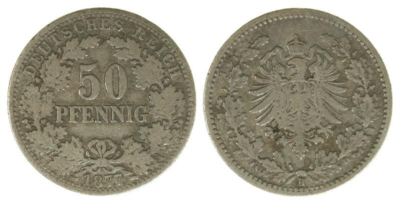 Foto Deutschland ab 1871 50 Pfennig 1877
