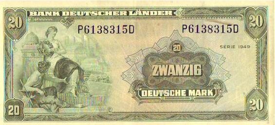 Foto Deutschland, Bank Deutscher LÄNder Banknote 1949