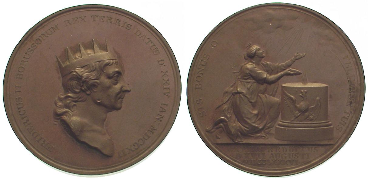 Foto Deutschland Brandenburg-Preußen Bronzemedaille v Loos nach 1786