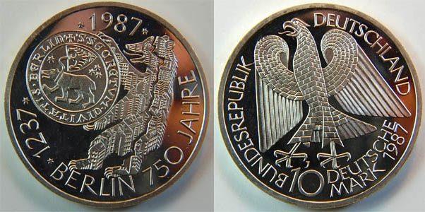 Foto Deutschland / Bundesrepublik 10 Mark 1987