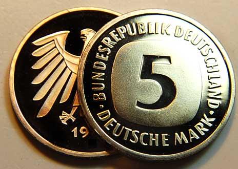 Foto Deutschland / Bundesrepublik 5 Mark 1999 A