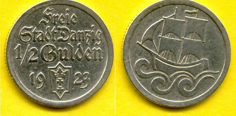 Foto Deutschland, Danzig 1/2 Gulden 1923
