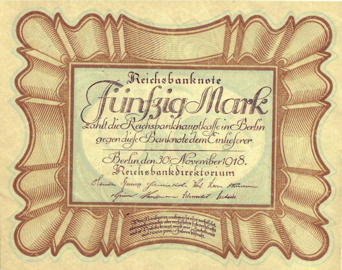 Foto Deutschland Reichsbanknote 1918