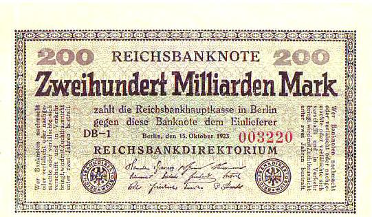 Foto Deutschland Reichsbanknote 1923