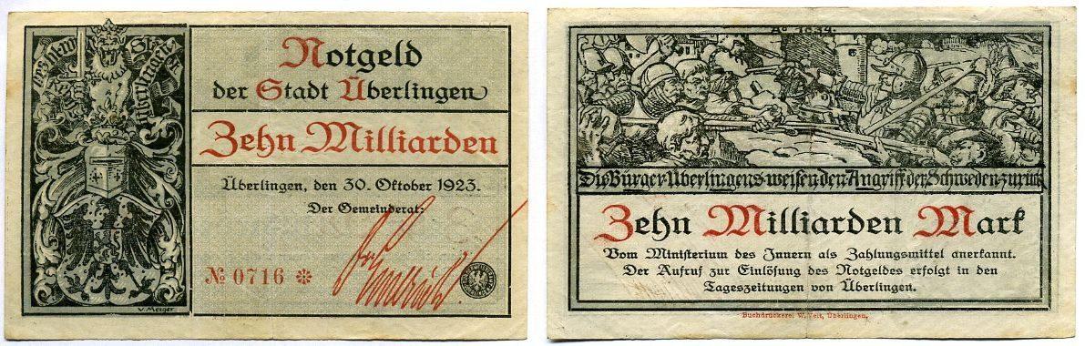 Foto Deutschland/Baden 10 Milliarden Mark 30 10 1923