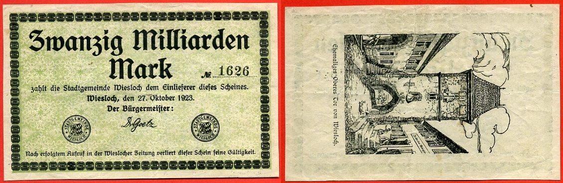 Foto Deutschland/Baden 20 Milliarden 27 10 1923