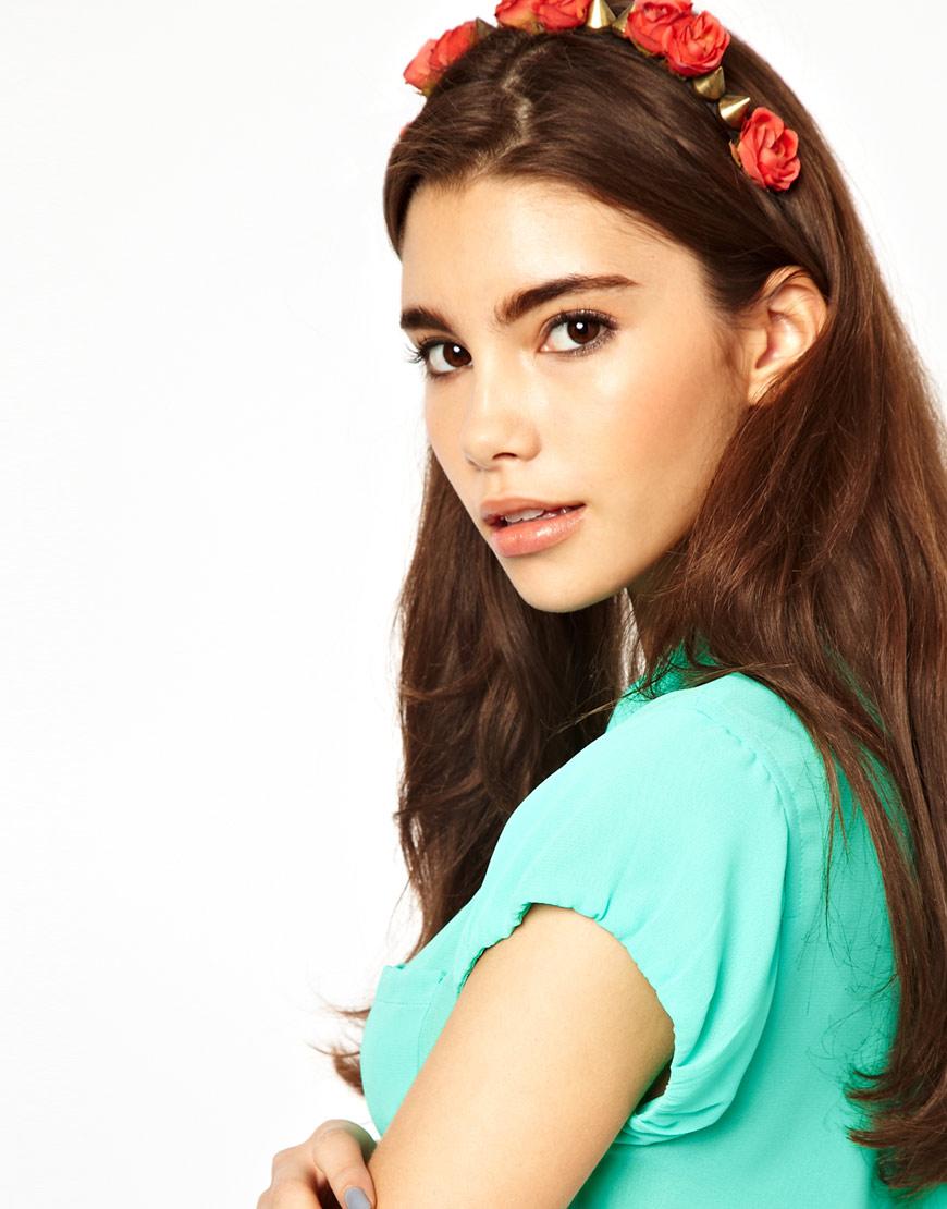 Foto Diadema con detalle de rosas y púas de Johnny Loves Rosie Rojo