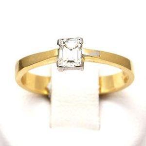 Foto Diamond Ring Emerald Cut 18ct Gold 0.40ct Size L