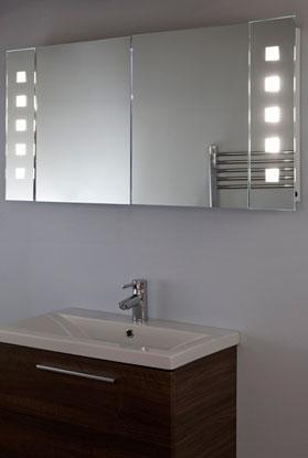 Foto Diamond X Fluorescent Illuminated Bathroom Shaver Mirror Cabinet - ...