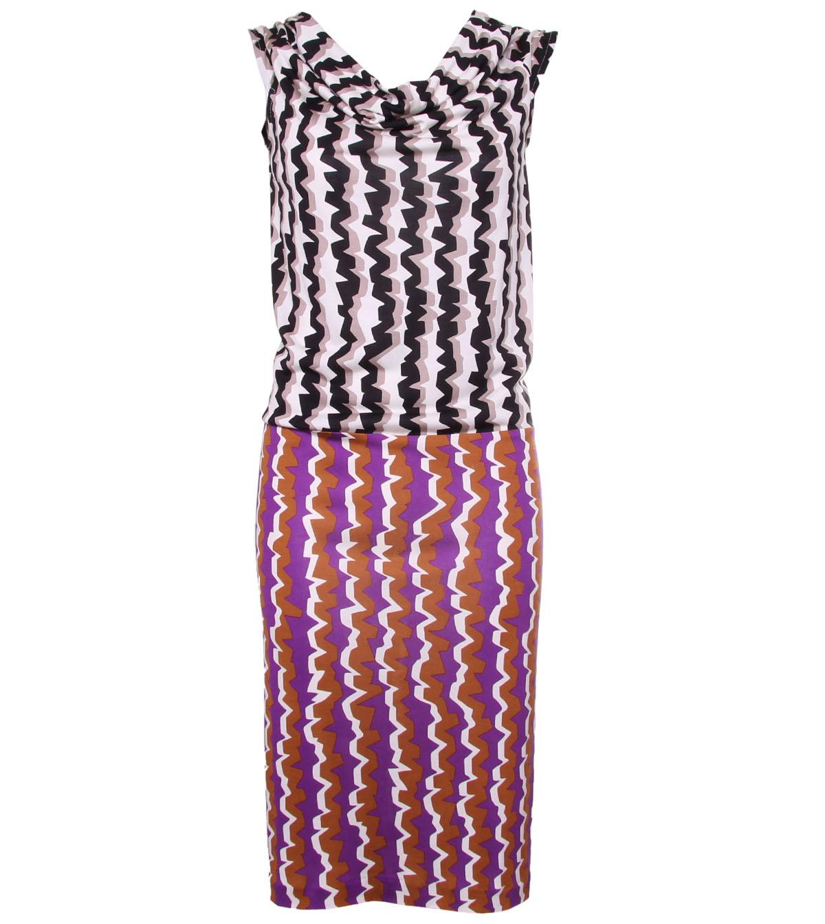 Foto Diane Von Furstenberg Multicoloured 2 Tone Silk 'Alexy' Dress-US 4