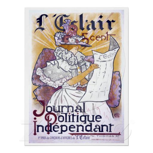 Foto Diario político francés de Nouveau del arte Poster