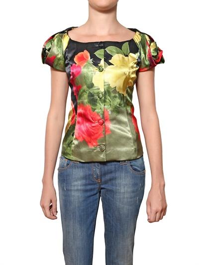Foto didier parakian floral print satin jacket