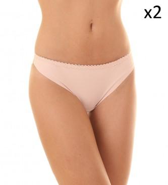 Foto Dim. -Pack de 2- Tangas Invisible rosa palo