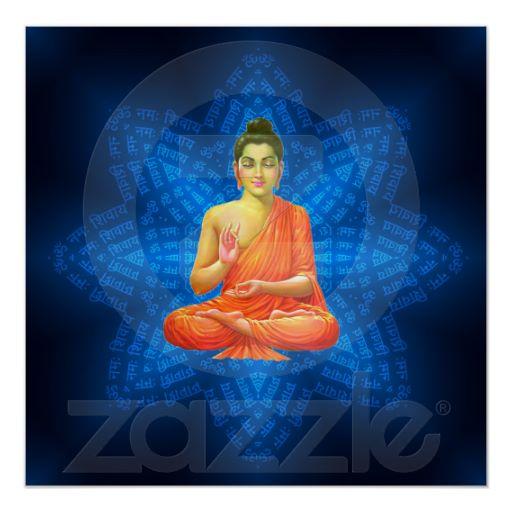 Foto Dios Buda en mantra abstracto de OM Posters