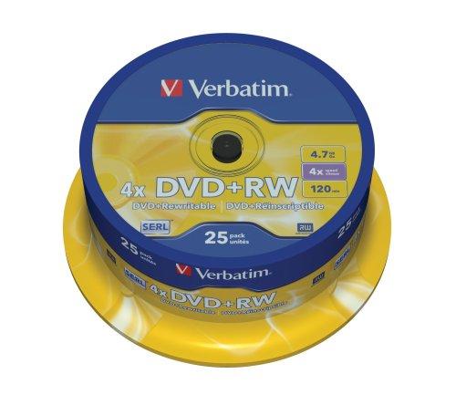 Foto Disco Verbatim DVD+RW 4,7GB 4x Speed, matt silver