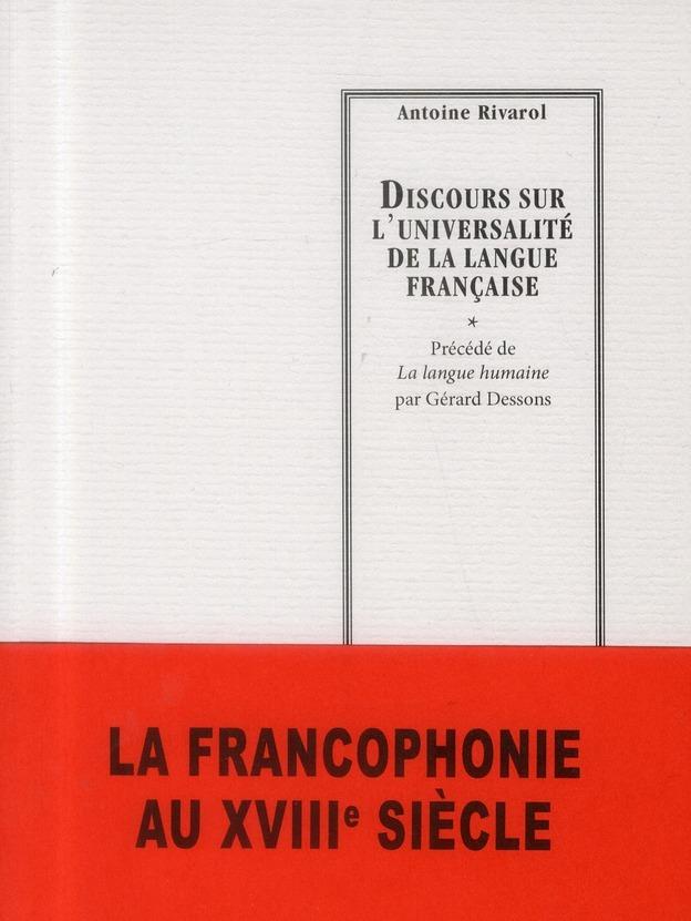 Foto Discours sur l'universalité de la langue francaise