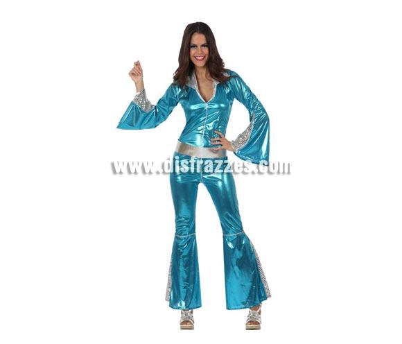 Foto Disfraz Chica Disco mono azul para mujer talla S