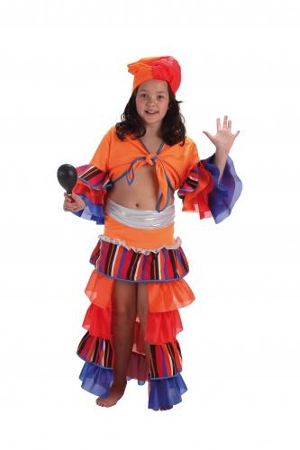 Foto Disfraz de cubana rayas infantil talla 4 (9-11 años)