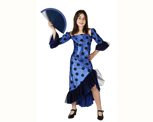 Foto Disfraz de flamenca azul, Talla 1 (3 – 4 años)