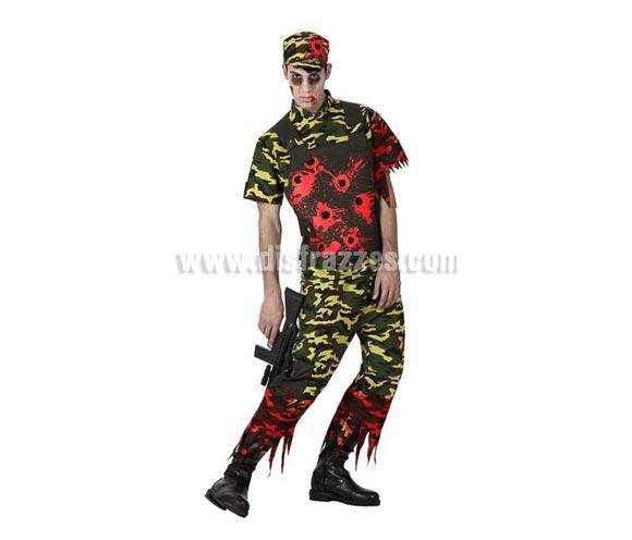 Foto Disfraz de Militar Zombie para hombre talla M-L