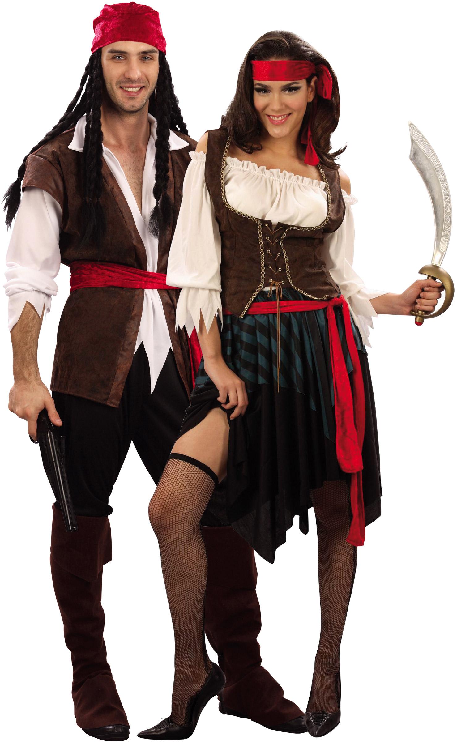Foto Disfraz de pareja de pirata de lujo