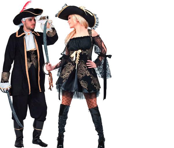 Foto Disfraz de Pareja de Piratas de Lujo