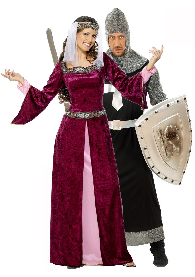 Foto Disfraz de pareja de rey y reina medievales