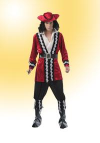 Foto Disfraz de Pirata Rojo Calaveras