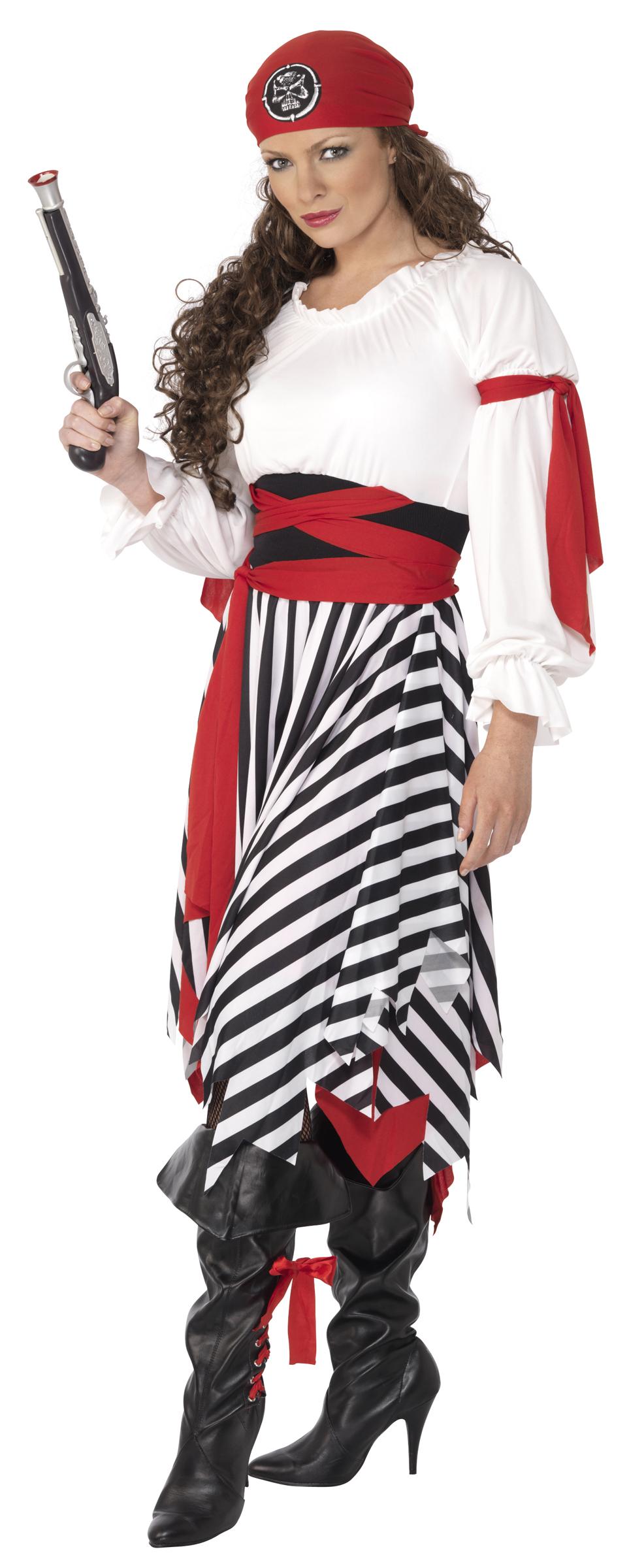 Foto Disfraz de pirata rojo para mujer