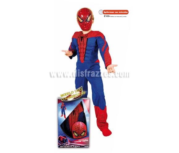 Foto Disfraz de Spiderman con músculos para niños. Caja regalo