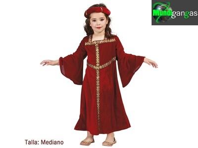 Foto disfraz medieval niña granate med