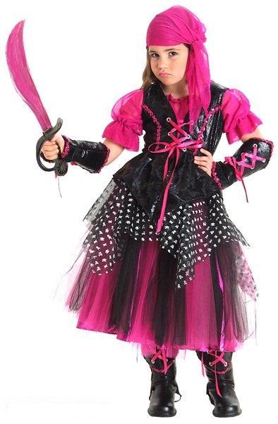 Foto Disfraz pirata del caribe rosa niñas