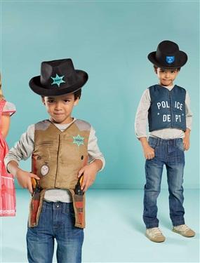 Foto Disfraz reversible cowboy-policía niño 2 a 8 años