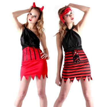 Foto Disfraz reversible de pirata y demonio para mujer