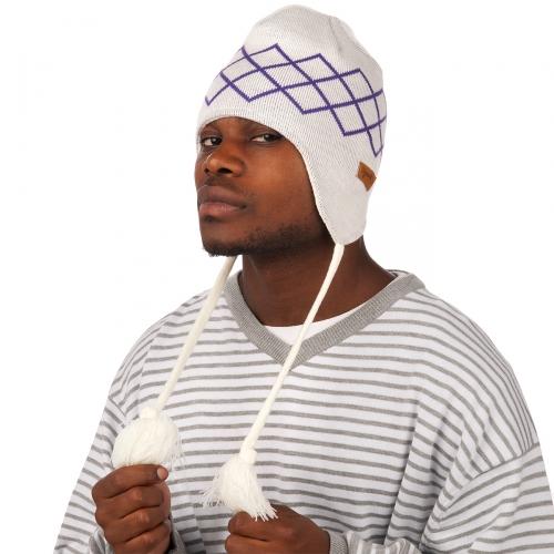 Foto Djinns D-Square Flap Beanie White/Purple