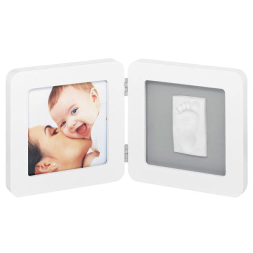 Foto Doble marco para foto y huella color blanco/gris de Baby Art
