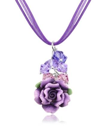 Foto Dolci Gioie Collares, Collar con Colgante Rosa Púrpura