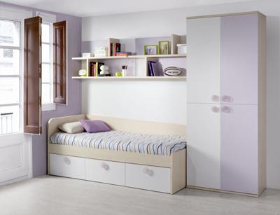 Foto Dormitorio juvenil en arce, cerezo o blanco modelo lleida
