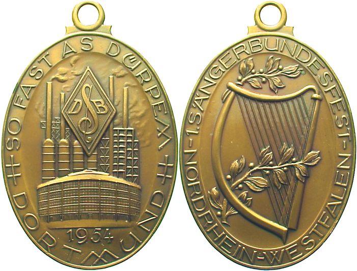 Foto Dortmund, Stadt Tragbare, ovale Bronzemedaille 1954