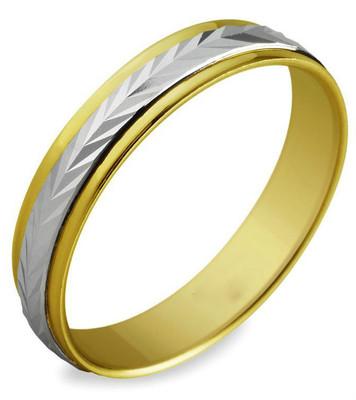 Foto dos alianzas de boda, anillos de oro macizo bicolor 18k/750mm,mod-b-37,artesanas