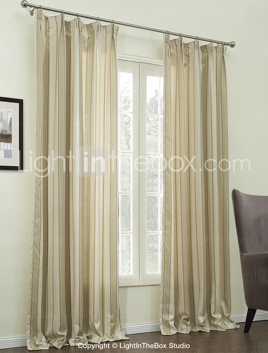 Foto (Dos paneles) banda de algodón de lino Jacquard Blend Classic Curtains ecológicos