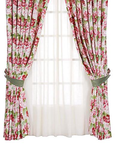 Foto (Dos paneles) bosnia cortinas de ahorro de energía florales rojos tradicionales