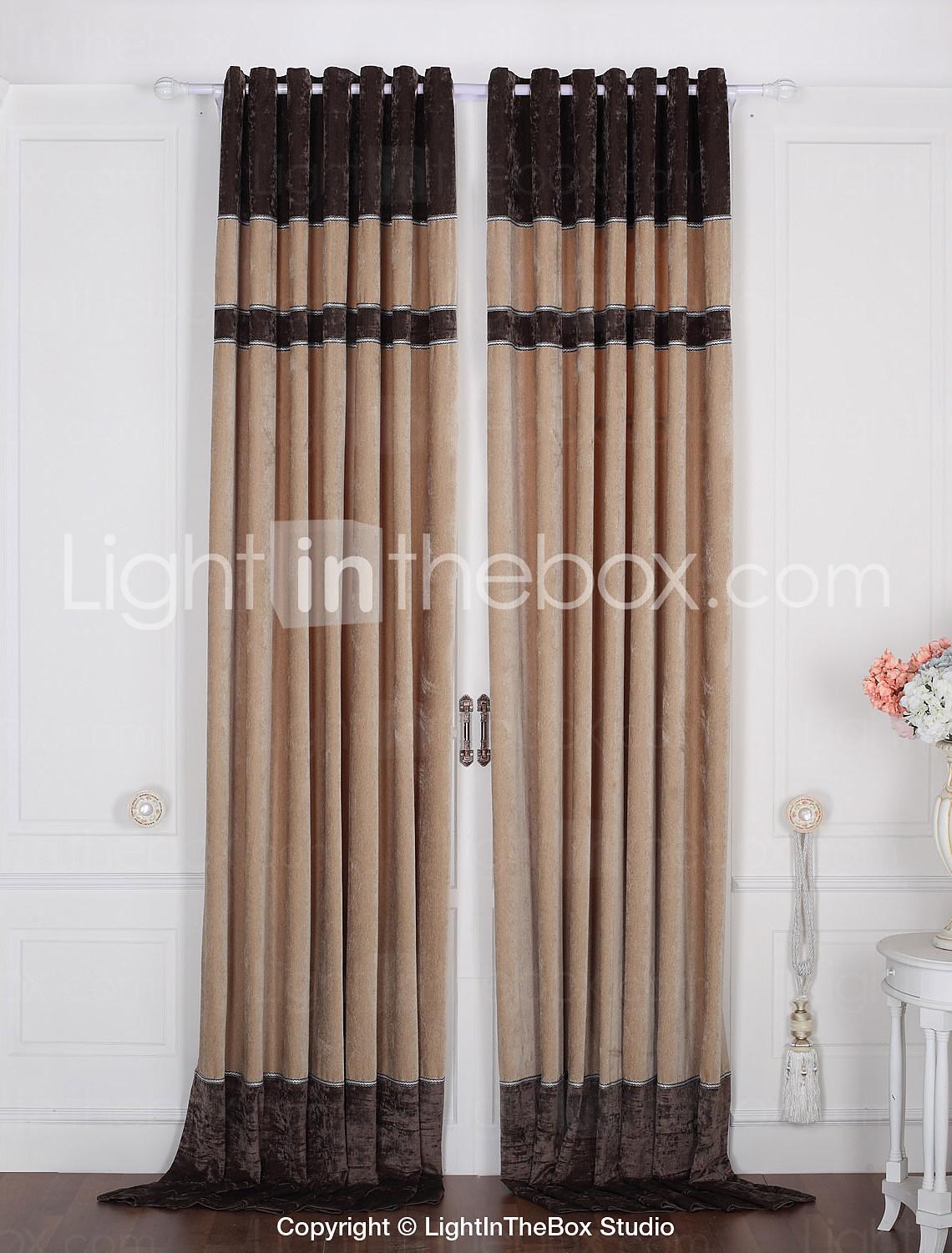 Foto (Dos paneles) clásicas rayas jacquard cortinas térmicas