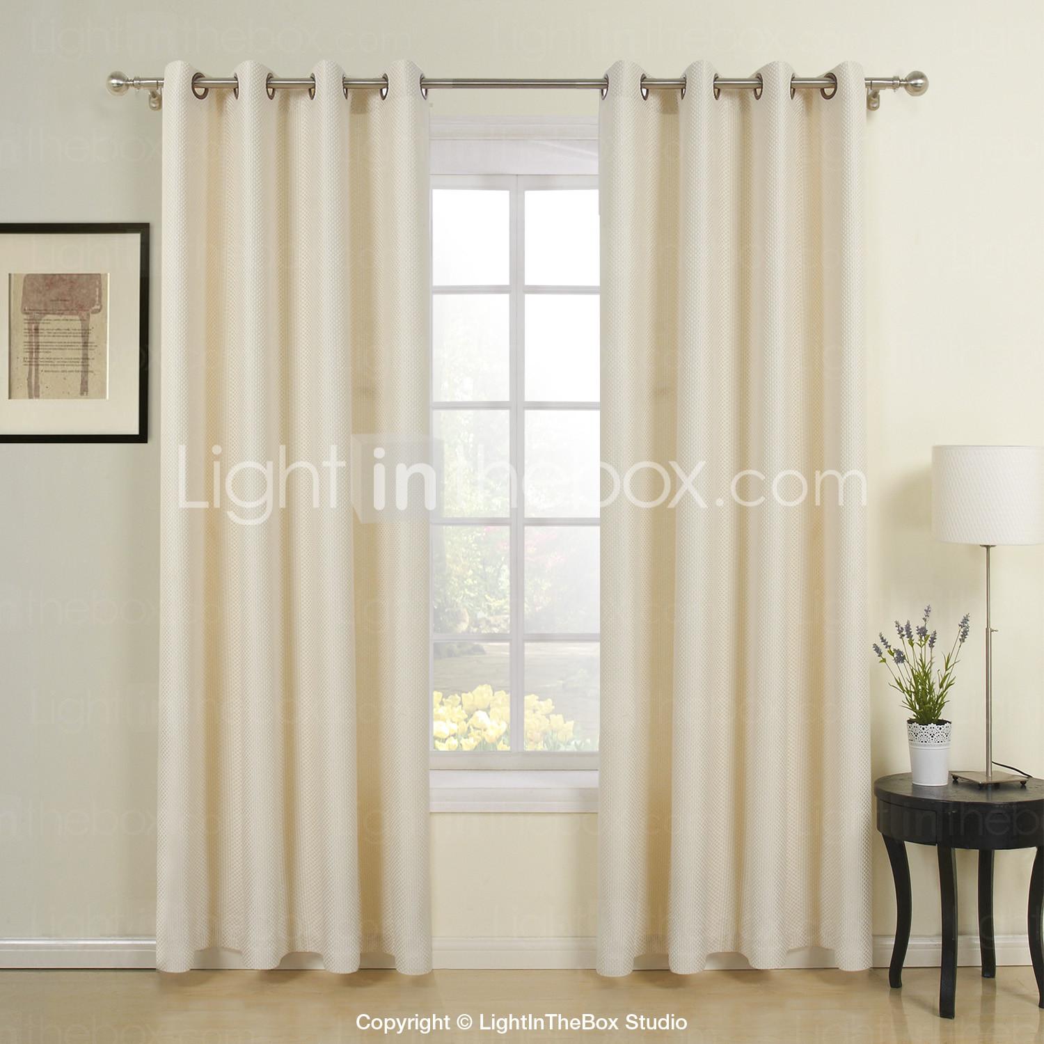 Foto (Dos paneles) clásicos jacquard cortinas de ahorro de energía de color beige