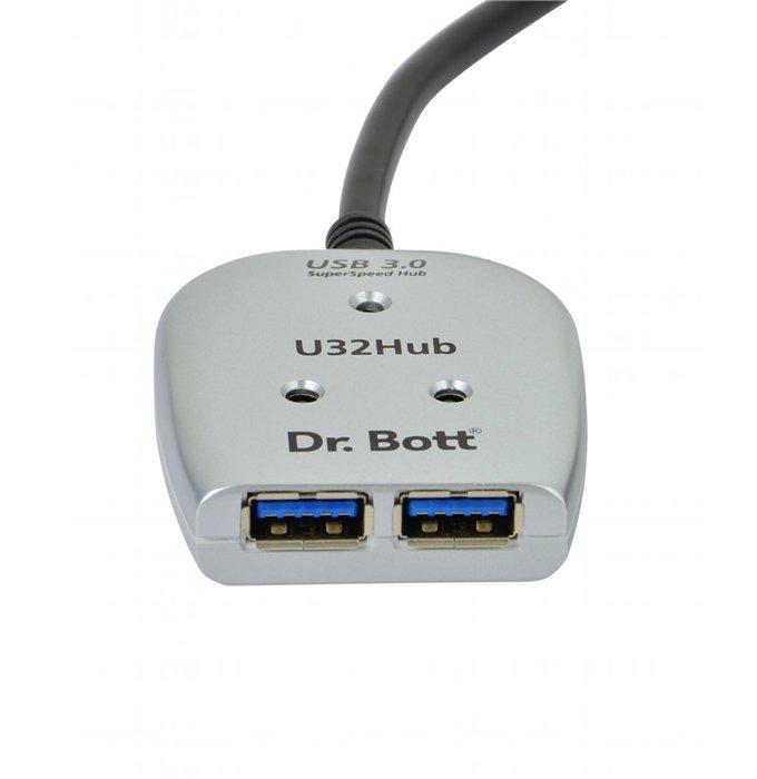 Foto Dr. Bott U32 Hub USB 3.0 de 2 puertos plateado