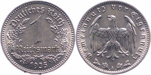 Foto Drittes Reich 1 Reichsmark 1935 A