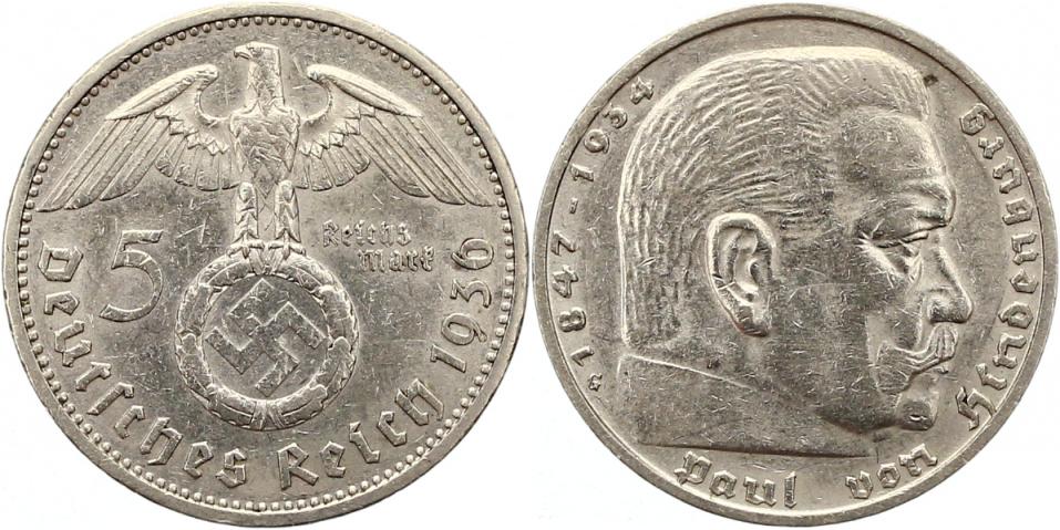 Foto Drittes Reich 5 Mark 1936 G